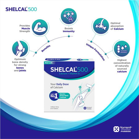Shelcal 500mg Strip Of 15 Tablets