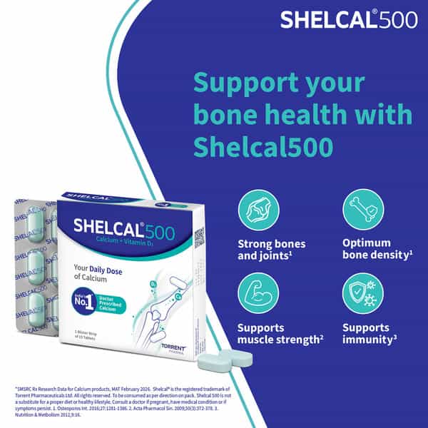 Shelcal 500Mg Strip Of 15 Tablets