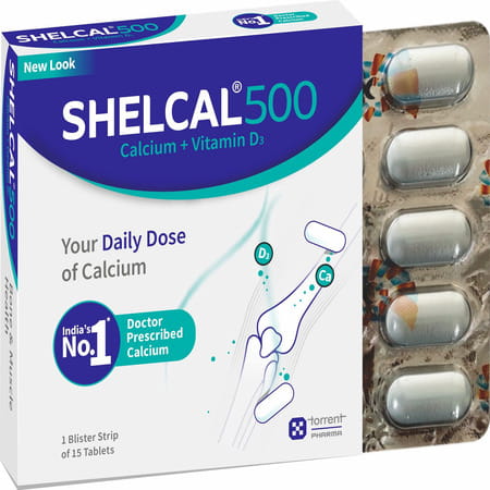 Shelcal 500mg Strip Of 15 Tablets