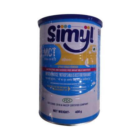 Simyl Mct Lactose & Sucrose Free Infant Milk Substitute Spray Dried Powder Tin 400 Gm