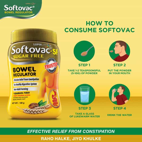 Softovac Sf Bowel Regulator For Constipation Powder 100 Gm