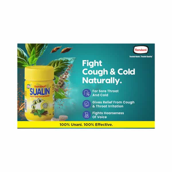 Hamdard Sualin Natural Cough And Cold Remedy - 50 Tablets