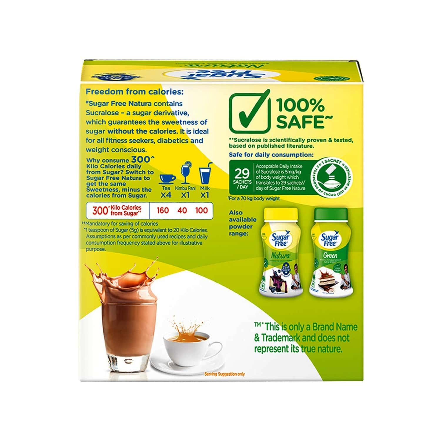 Buy Sugar Free Natura 100 Sachet Sweetener Sachets Box Of 100 'S Online