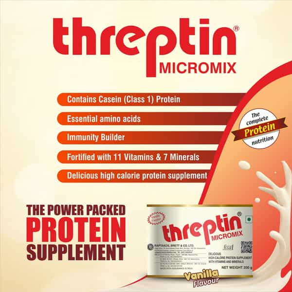 Threptin Micromix Vanilla Nutrition Powder Tin Of 200 G