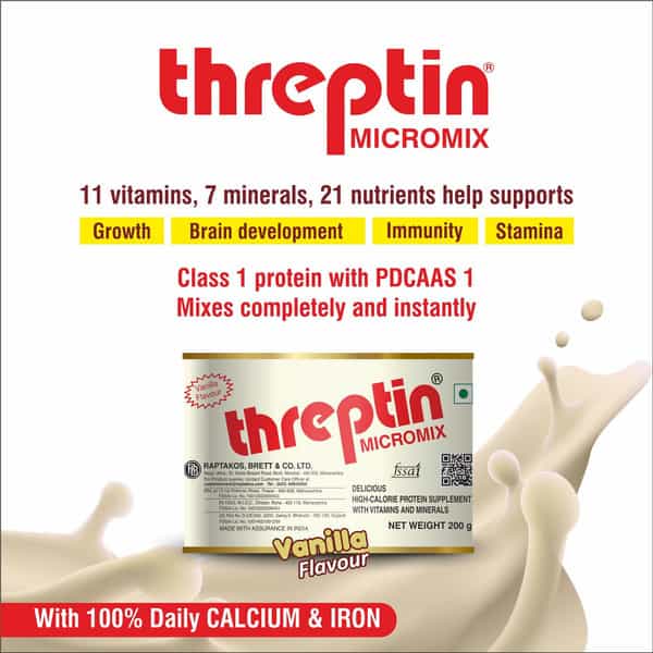 Threptin Micromix Vanilla Nutrition Powder Tin Of 200 G