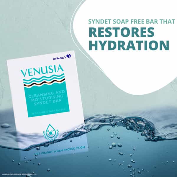 Venusia Moisturizing Bathing Soap With Shea & Aloe Butter Hydrated & Supple Skin Ph Balanced 75G