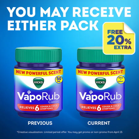 Vicks Vaporub 50ml Relief From Cold Cough Headache And Body Pain