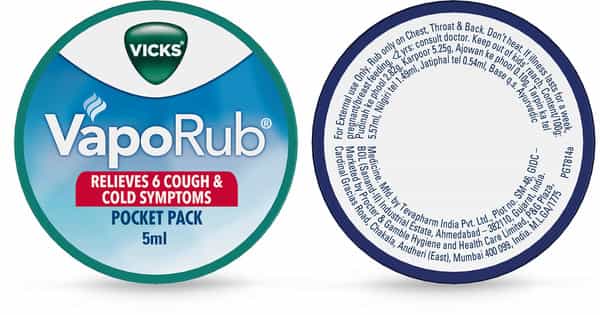 Vicks Vaporub 5Ml Relief From Cold Cough Headache And Body Pain