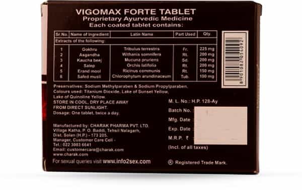 Charak Vigomax Forte | Strip | 20 Tablets