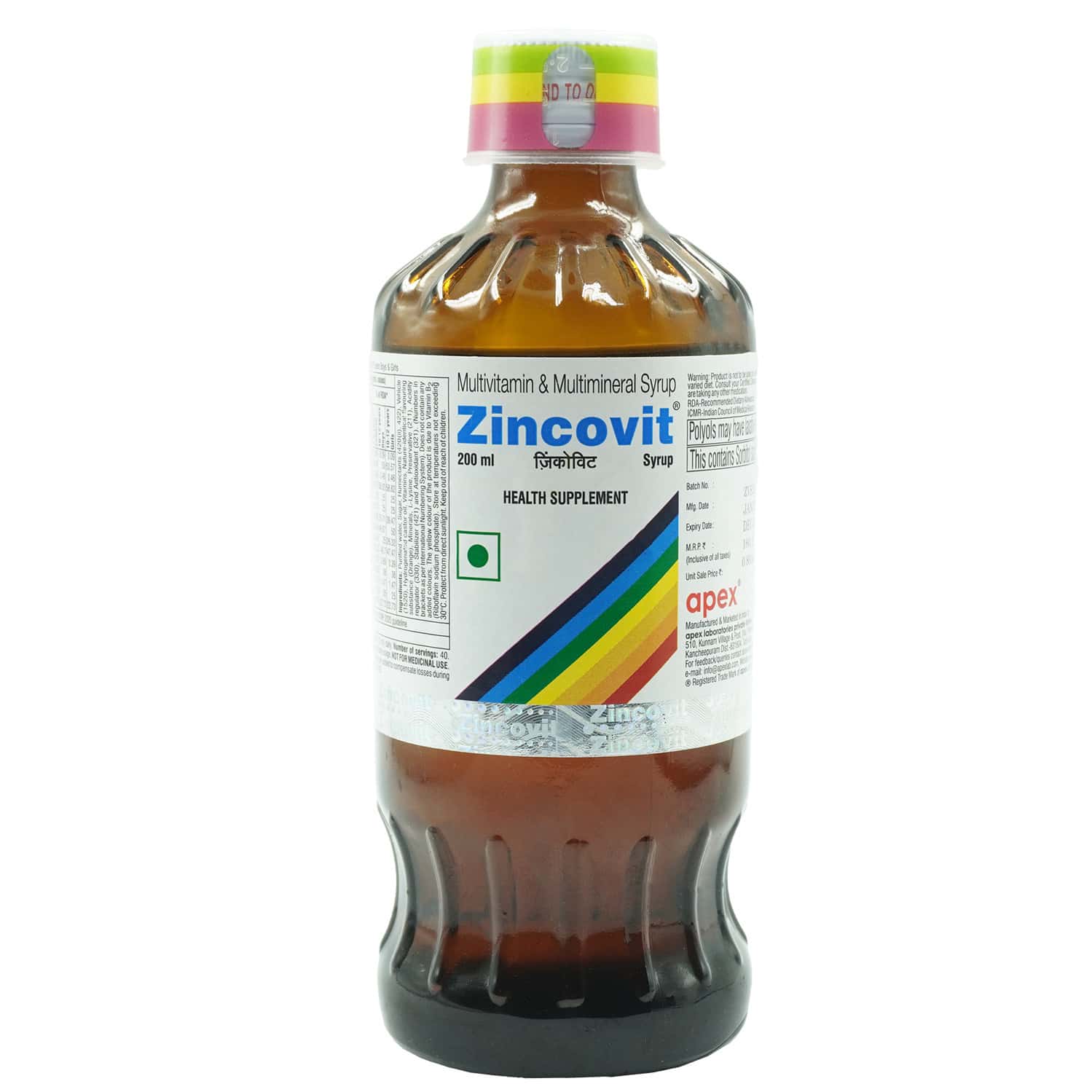 Zincovit Bottle Of 200ml Syrup (green)
