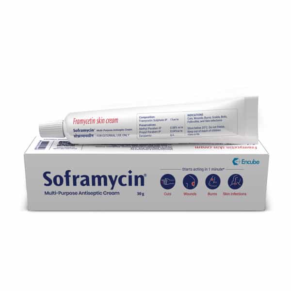 Soframycin Multi-Purpose Antiseptic Cream For Cuts | Wounds | Burns | Skin Infection | 30 Gm