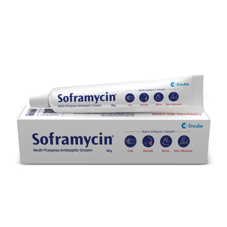 Soframycin Multi-Purpose Antiseptic Cream For Cuts | Wounds | Burns | Skin Infection | 30 Gm