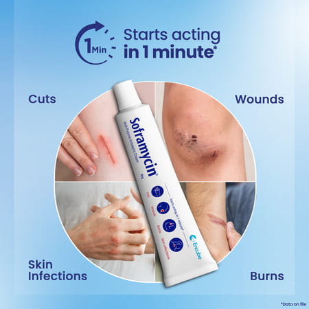 Soframycin Multi-Purpose Antiseptic Cream For Cuts | Wounds | Burns | Skin Infection | 30 Gm