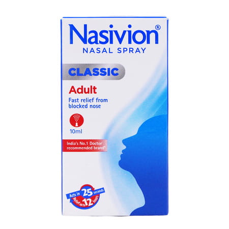 Nasivion Saline Gentle Relief From Blocked Nose Nasal Spray 10 Ml