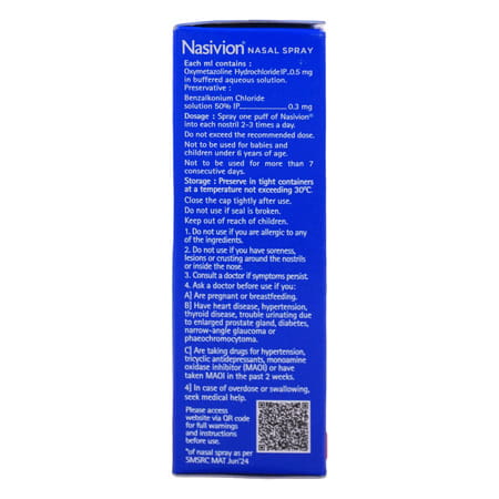 Nasivion Saline Gentle Relief From Blocked Nose Nasal Spray 10 Ml