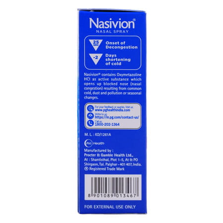 Nasivion Saline Gentle Relief From Blocked Nose Nasal Spray 10 Ml