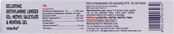 Volini Pain Relief Gel Tube Of 15 G