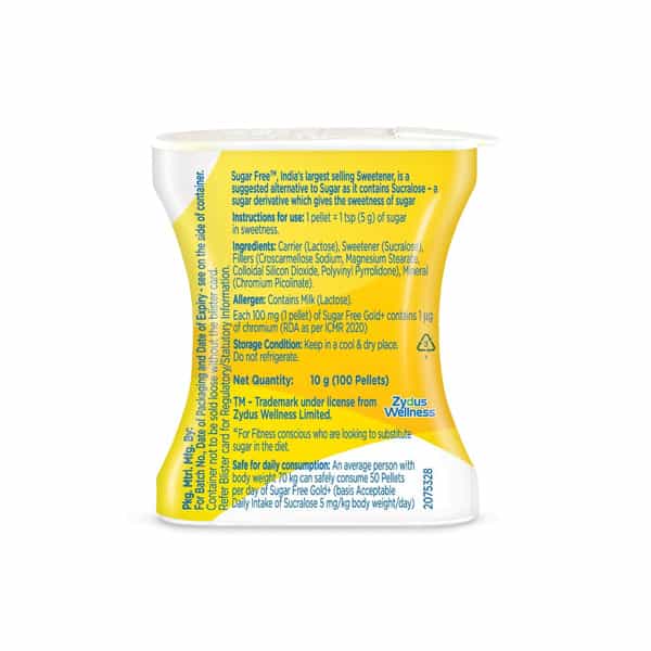 Sugar Free Gold Plus Sweetener Bottle Of 100 Pellets