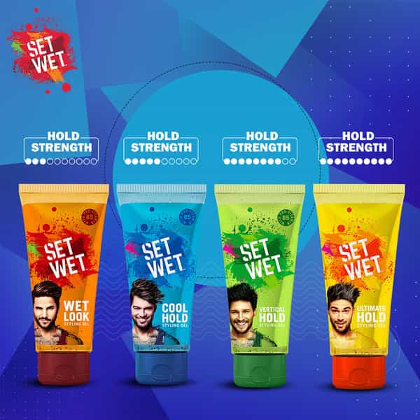 Set Wet Styling Hair Gel Cool Hold Tube - 100 Ml X 2