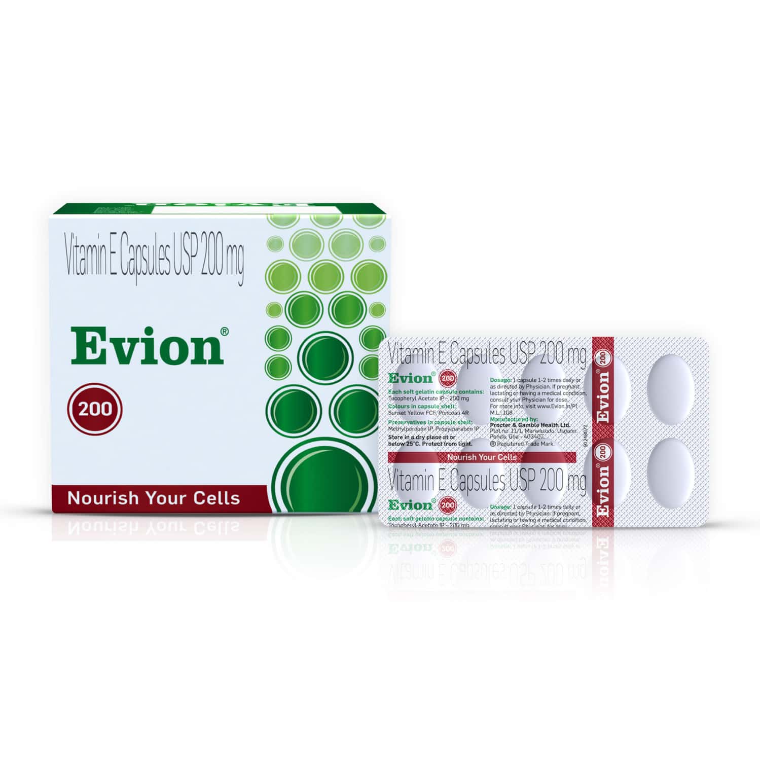 EVION 200MG | VITAMIN E | ANTIOXIDANT TO REPAIR & PROTECT CELLS | STRIP OF 10 CAPSULES