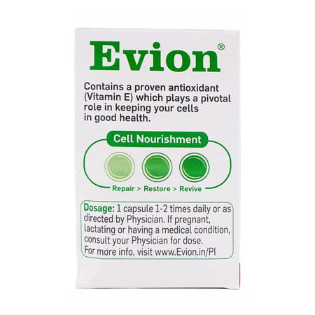 Evion 200mg | Vitamin E | Antioxidant To Repair & Protect Cells | Strip Of 10 Capsules