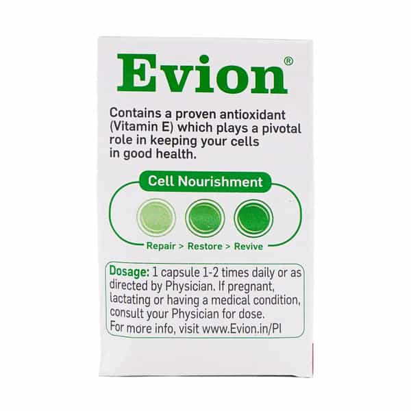 Evion 200Mg | Vitamin E | Antioxidant To Repair & Protect Cells | Strip Of 10 Capsules