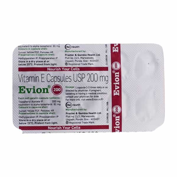 Evion 200Mg | Vitamin E | Antioxidant To Repair & Protect Cells | Strip Of 10 Capsules