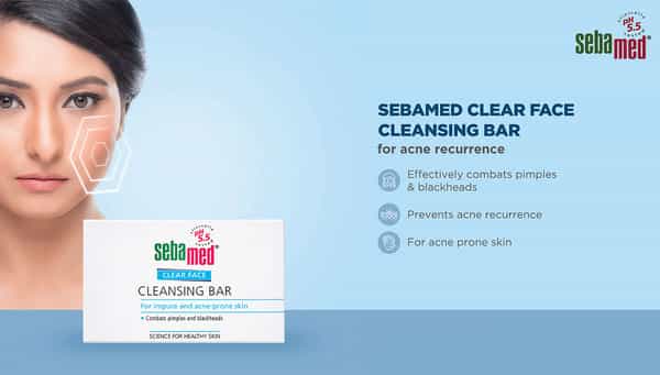 Sebamed Clear Face Cleansing Bar | Ph 5.5 | For Impure & Acne-Prone Skin | 100 Gm