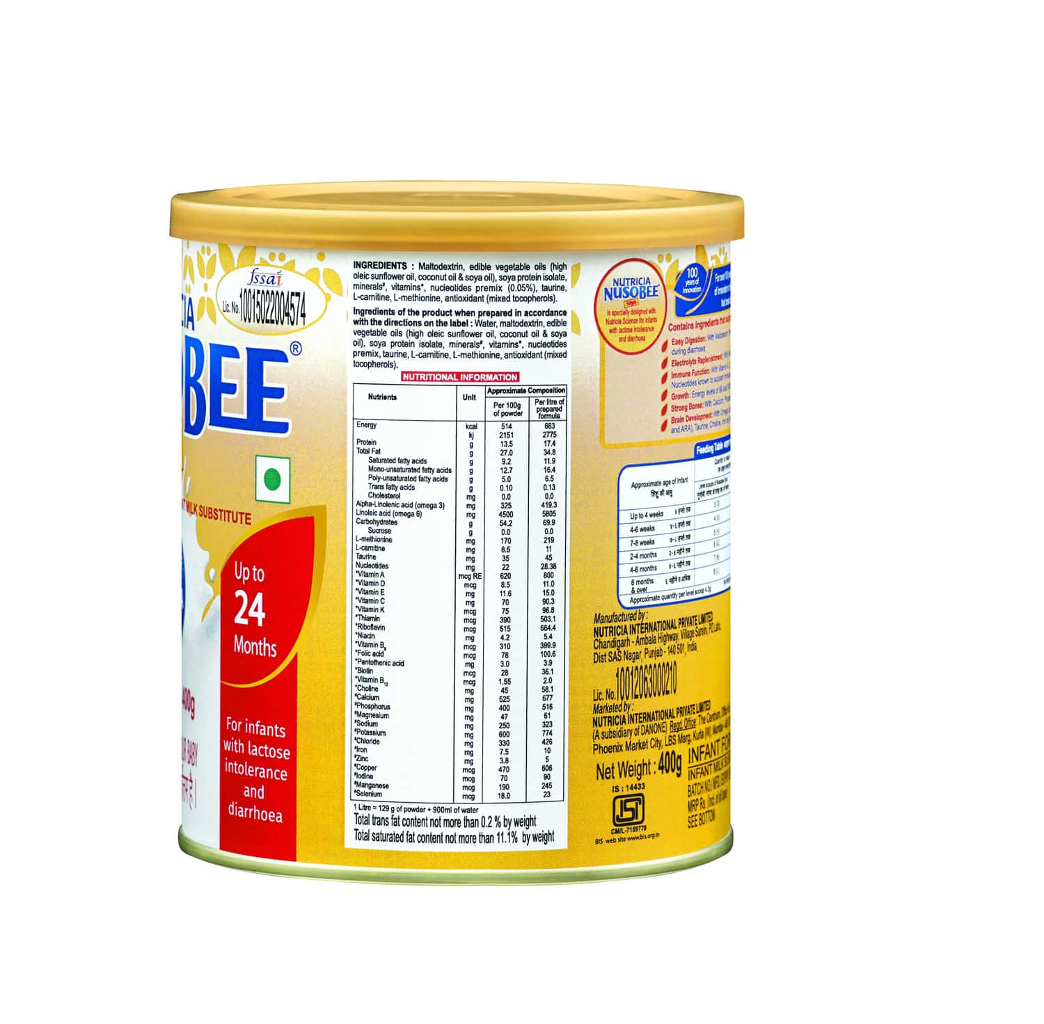 Buy Nusobee Soya Baby Food Tin Of 400 G Online at Flat 18 OFF* PharmEasy