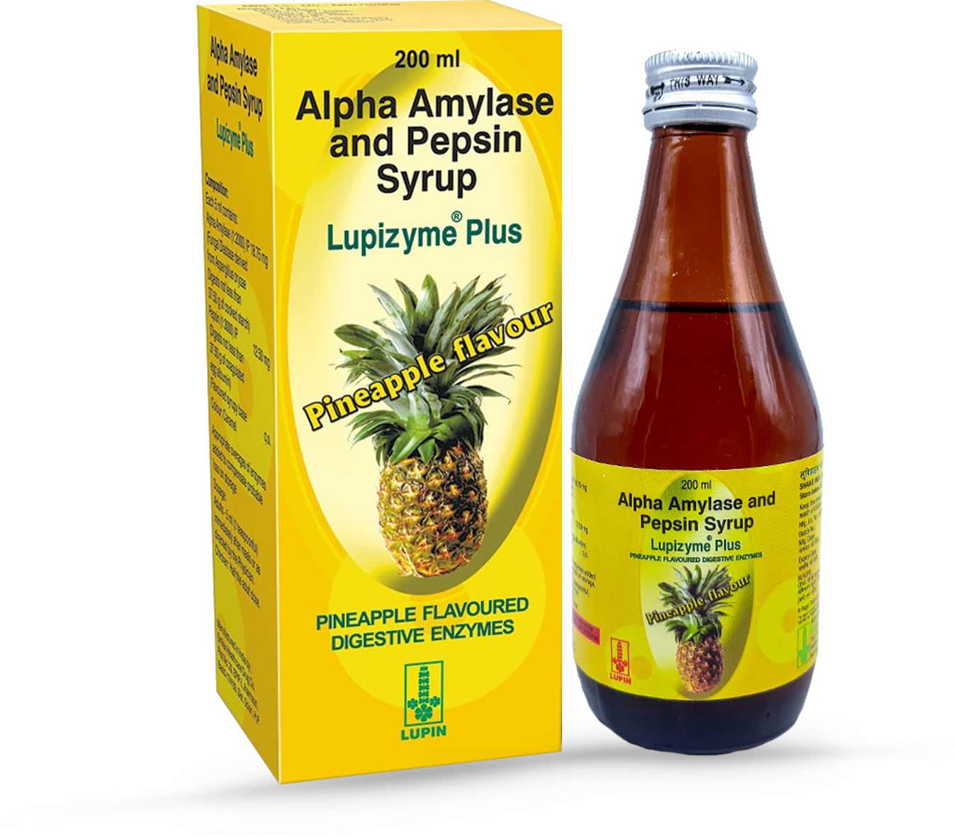 Buy LUPIZYME PLUS PINEAPPLE DIGESTION SYRUP BOTTLE OF 200 ML Online