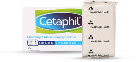 Cetaphil Cleansing & Moisturising Syndet Bar | Face & Body | 75 Gm