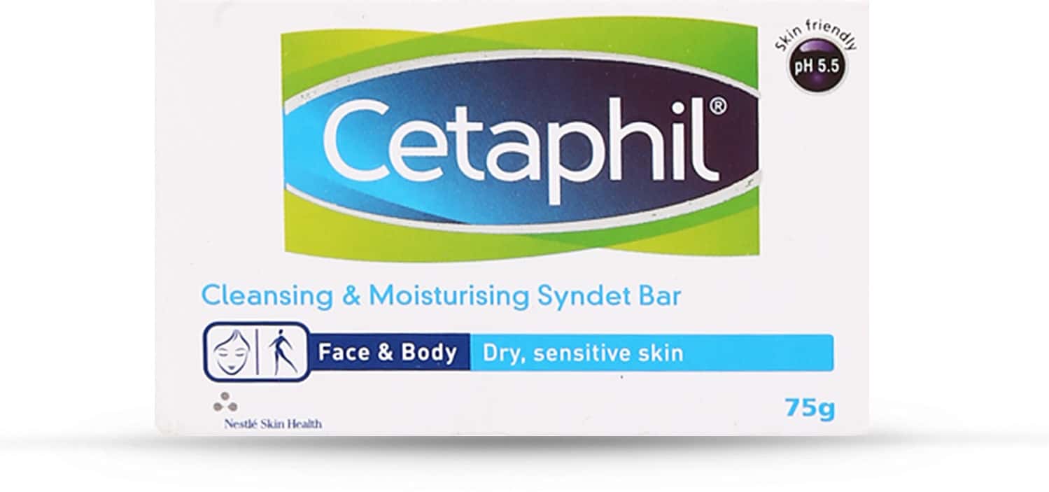 Cetaphil Cleansing & Moisturising Syndet Bar | Face & Body | 75 Gm