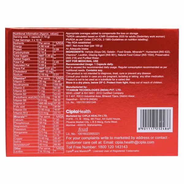 Maxirich Daily Multivitamin Strip Of 10 Softgel Capsules