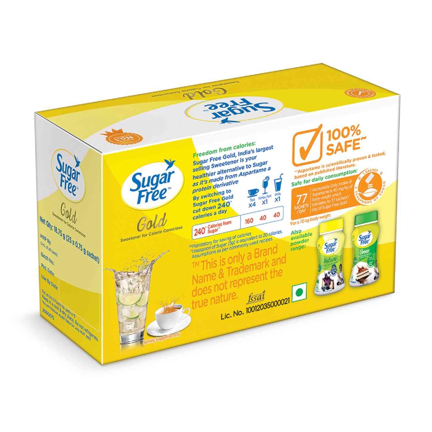 Buy Sugar Free Gold Sweetener Sachets Low Calorie Sachet Of 25 Online