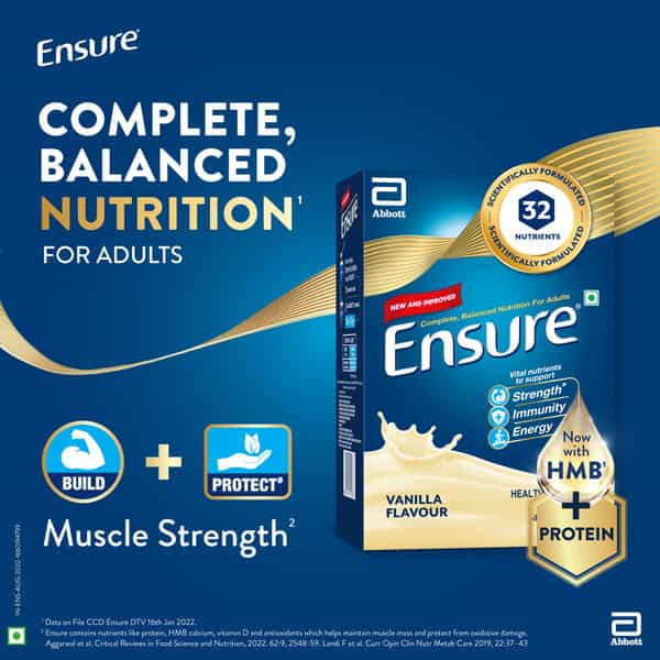 Ensure Balanced Nutrition For Adults Vanilla Flavour With Hbm Box Of 1 Kg
