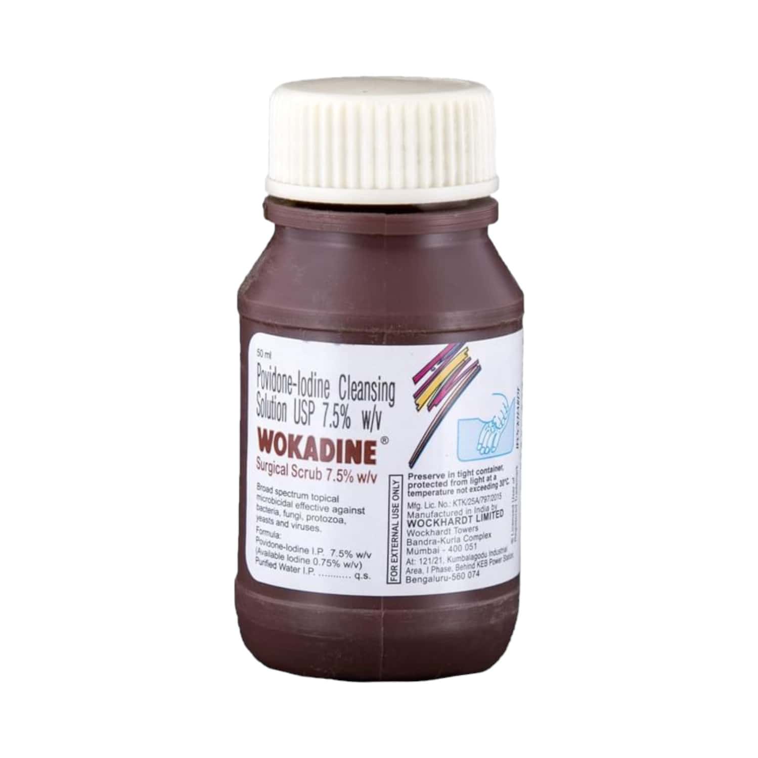 Wokadine Surgical Scrub 7.5 % Cleansing Solution 50 Ml