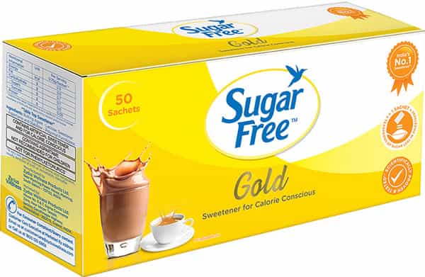 Sugar Free Gold Sweetener Sachets Low Calorie Sachet Of 50