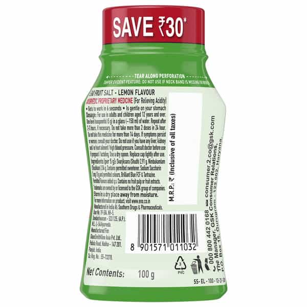 Eno | Fruit Salt | Lemon | Bottle 100 Gm