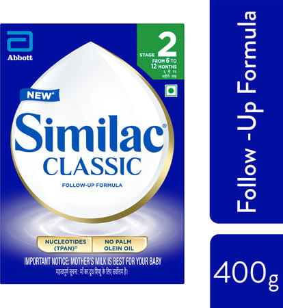 Similac Classic Stage 2 Follow-Up Formula (From 6 - 12 Months) Refill Of 400 Gm
