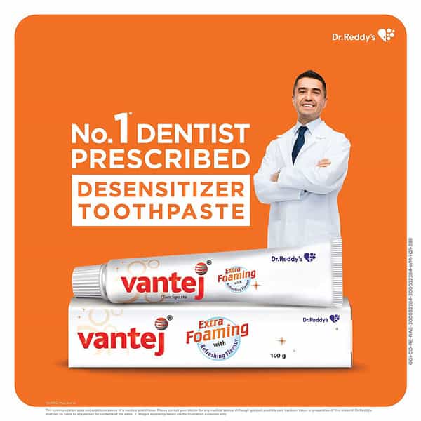 Vantej Extra Foaming With Refreshing Flavour Toothpaste 100Gm