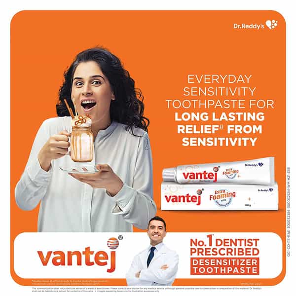 Vantej Extra Foaming With Refreshing Flavour Toothpaste 100Gm
