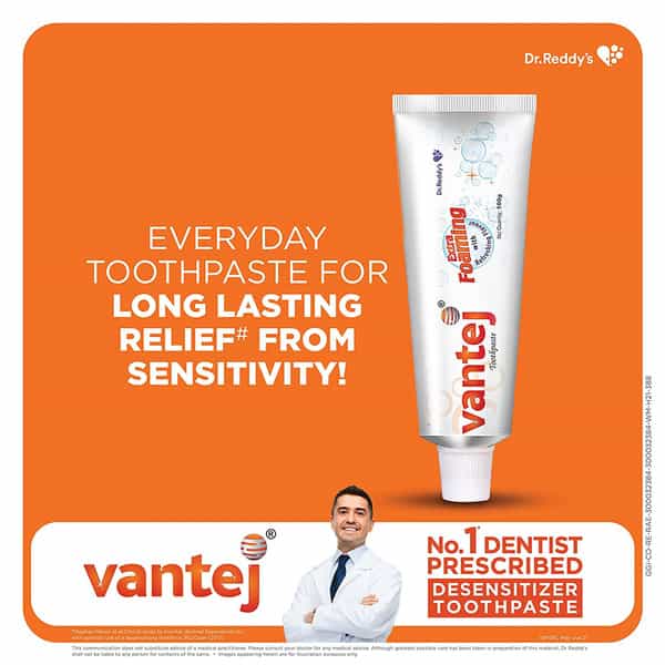 Vantej Extra Foaming With Refreshing Flavour Toothpaste 100Gm