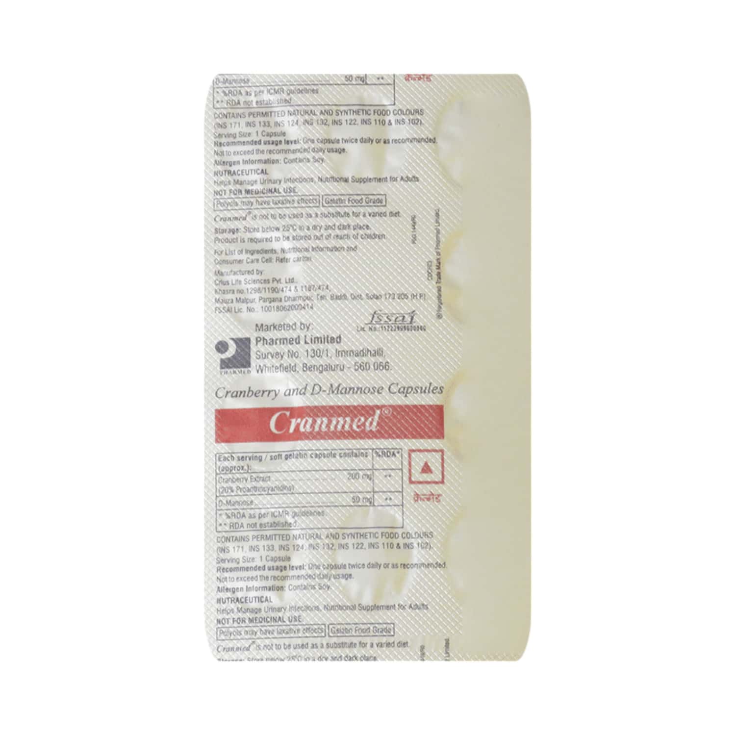 CRANMED STRIP OF 10 CAPSULES