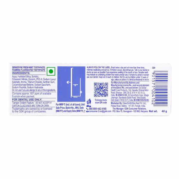 Sensodyne Fresh Mint Toothpaste 40 Gm