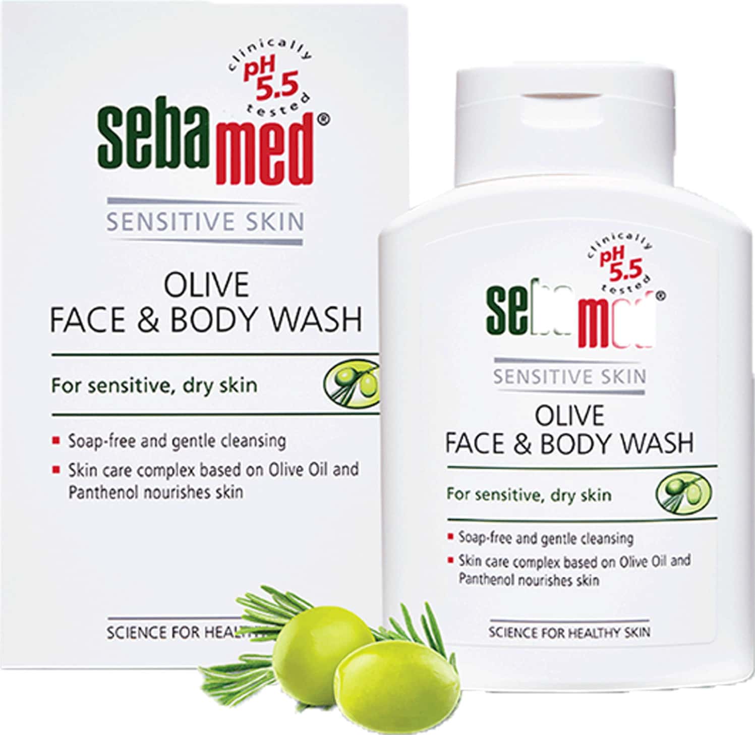 Sebamed Olive Face & Body Wash 200 Ml | Ph 5.5 | Soap Free | For Sensitive & Dry Skin