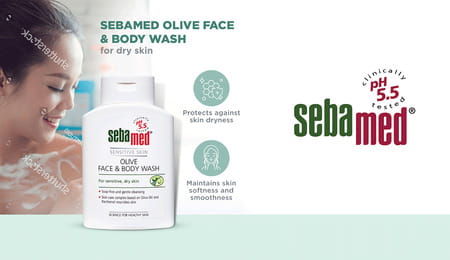 Sebamed Olive Face & Body Wash 200 Ml | Ph 5.5 | Soap Free | For Sensitive & Dry Skin