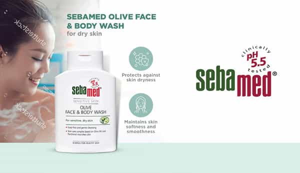 Sebamed Olive Face & Body Wash 200 Ml | Ph 5.5 | Soap Free | For Sensitive & Dry Skin