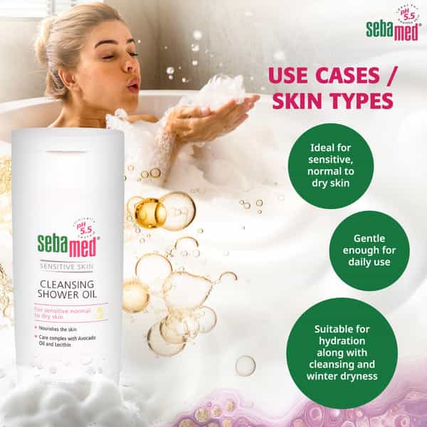Sebamed Cleansing Shower Oil | Ph 5.5 | For Sensitive Normal To Dry Skin | 200 Ml