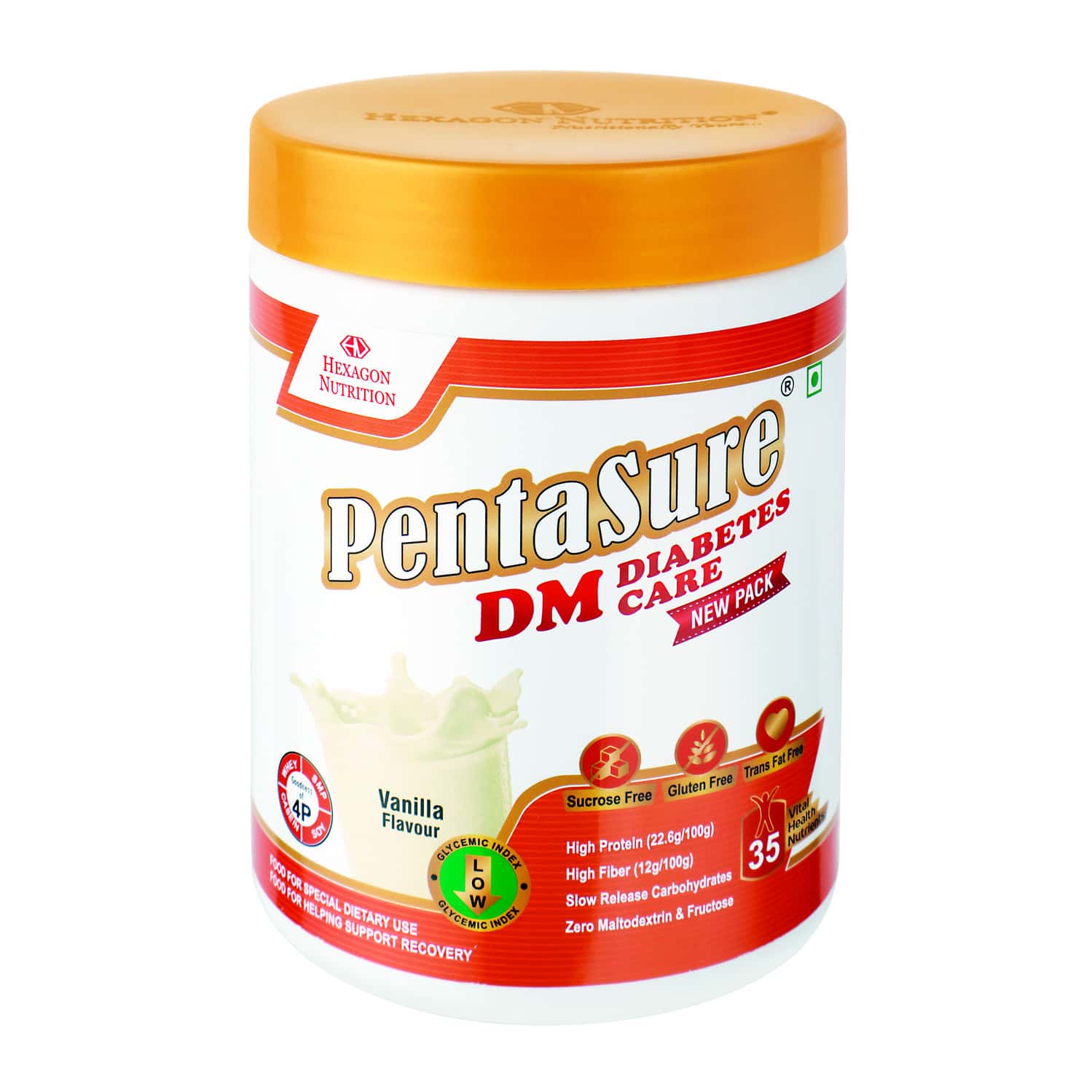 Pentasure Dm Diabetes Care | Nutritional Drink Manages Blood Sugar | Vanilla Flavor | Jar | 400 Gm