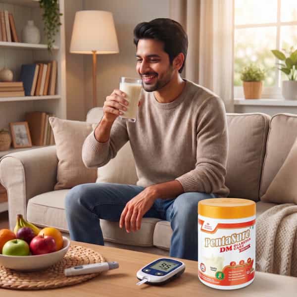 Pentasure Dm Diabetes Care | Nutritional Drink Manages Blood Sugar | Vanilla Flavor | Jar | 400 Gm